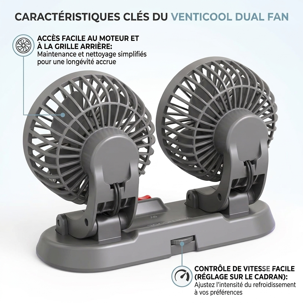 Double ventilateur Venticool pour voiture